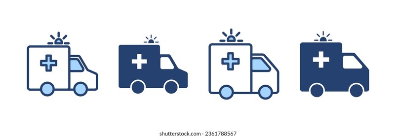 Ambulance icon vector. ambulance truck sign and symbol. ambulance car