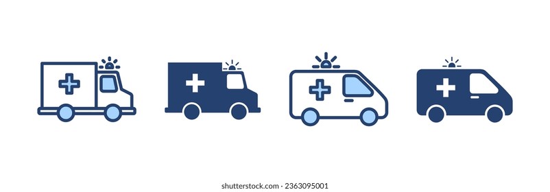 Ambulance icon vector. ambulance truck sign and symbol. ambulance car