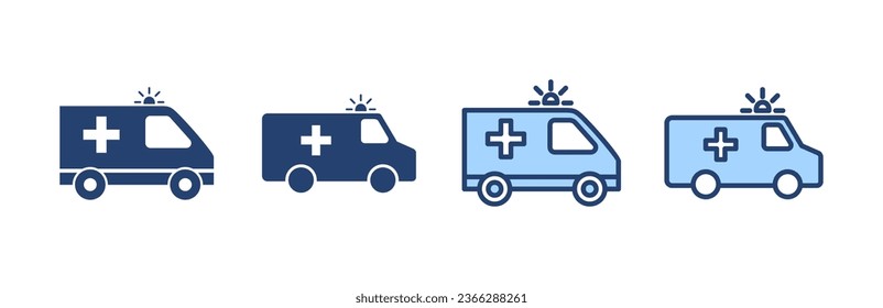 Ambulance icon vector. ambulance truck sign and symbol. ambulance car