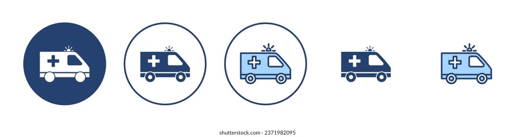 Ambulance icon vector. ambulance truck sign and symbol. ambulance car