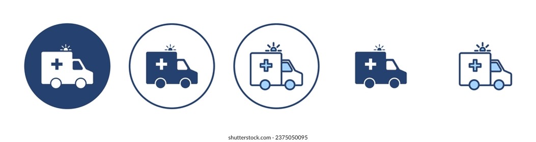 Ambulance icon vector. ambulance truck sign and symbol. ambulance car