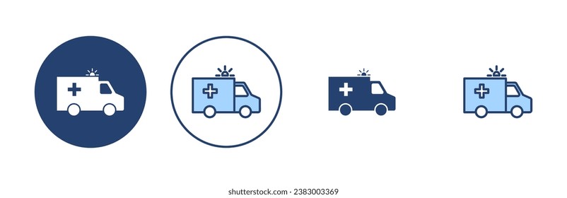 Ambulance icon vector. ambulance truck sign and symbol. ambulance car