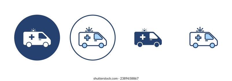 Ambulance icon vector. ambulance truck sign and symbol. ambulance car