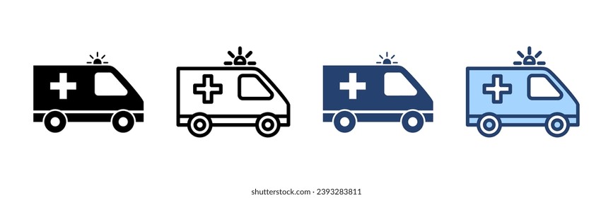 Ambulance icon vector. ambulance truck sign and symbol. ambulance car