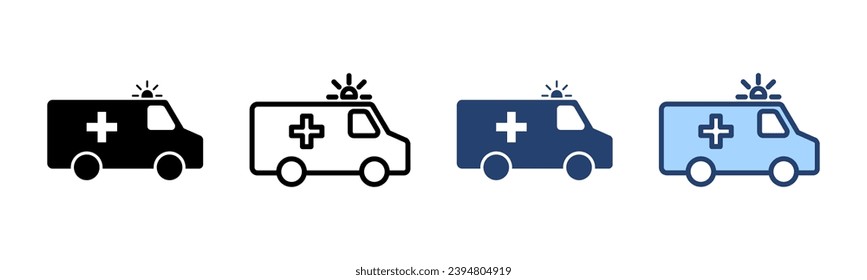 Ambulance icon vector. ambulance truck sign and symbol. ambulance car