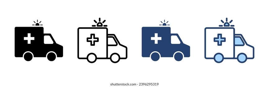 Ambulance icon vector. ambulance truck sign and symbol. ambulance car