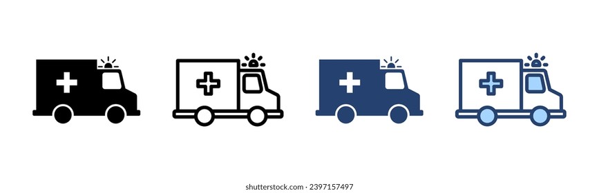 Ambulance icon vector. ambulance truck sign and symbol. ambulance car