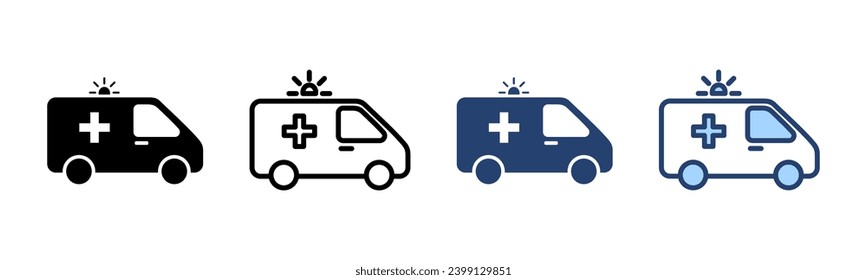 Ambulance icon vector. ambulance truck sign and symbol. ambulance car