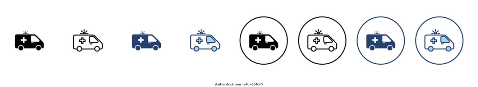 Ambulance icon vector. ambulance truck sign and symbol. ambulance car