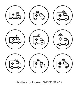 Ambulance icon vector. ambulance truck sign and symbol. ambulance car