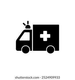 Ambulance icon vector. ambulance truck sign and symbol. ambulance car