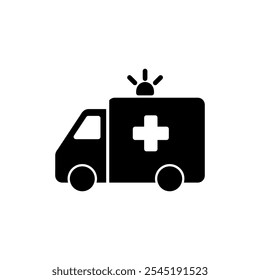 Ambulance icon vector. ambulance truck sign and symbol. ambulance car