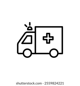 Ambulance icon vector. ambulance truck sign and symbol. ambulance car