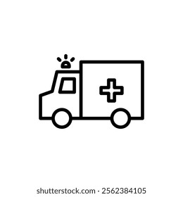 Ambulance icon vector. ambulance truck sign and symbol. ambulance car