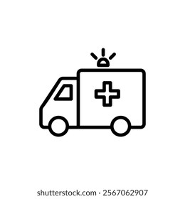 Ambulance icon vector. ambulance truck sign and symbol. ambulance car