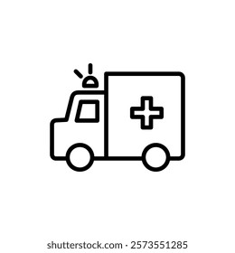 Ambulance icon vector. ambulance truck sign and symbol. ambulance car