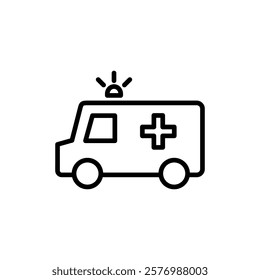 Ambulance icon vector. ambulance truck sign and symbol. ambulance car