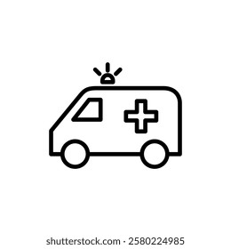 Ambulance icon vector. ambulance truck sign and symbol. ambulance car