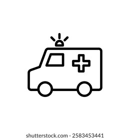 Ambulance icon vector. ambulance truck sign and symbol. ambulance car