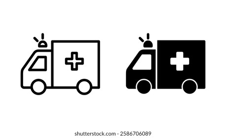 Ambulance icon vector. ambulance truck sign and symbol. ambulance car