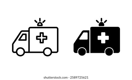 Ambulance icon vector. ambulance truck sign and symbol. ambulance car