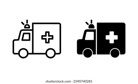 Ambulance icon vector. ambulance truck sign and symbol. ambulance car