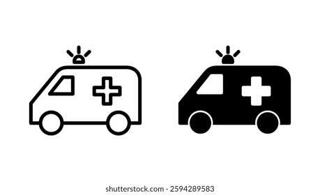 Ambulance icon vector. ambulance truck sign and symbol. ambulance car