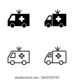 Ambulance icon vector. ambulance truck sign and symbol. ambulance car