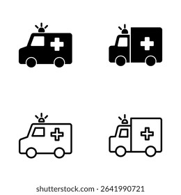 Ambulance icon vector. ambulance truck sign and symbol. ambulance car