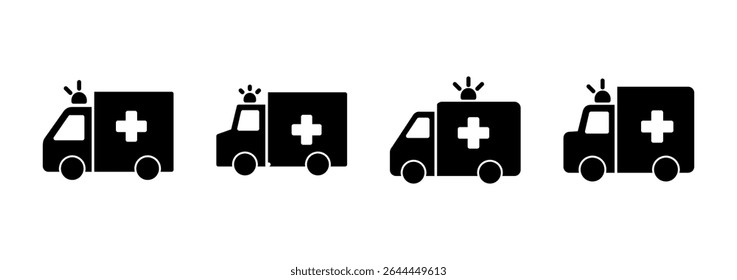 Ambulance icon vector. ambulance truck sign and symbol. ambulance car