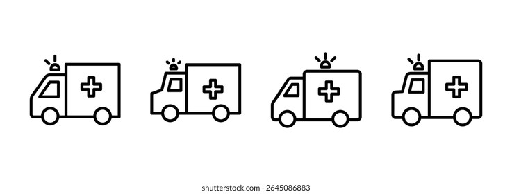 Ambulance icon vector. ambulance truck sign and symbol. ambulance car