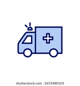 Ambulance icon vector. ambulance truck sign and symbol. ambulance car