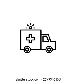 Ambulance Icon Vector For Web And Mobile App. Ambulance Truck Sign And Symbol. Ambulance Car