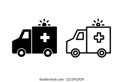 Ambulance icon vector for web and mobile app. ambulance truck sign and symbol. ambulance car
