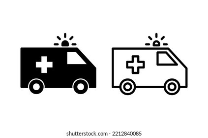 Ambulance icon vector for web and mobile app. ambulance truck sign and symbol. ambulance car