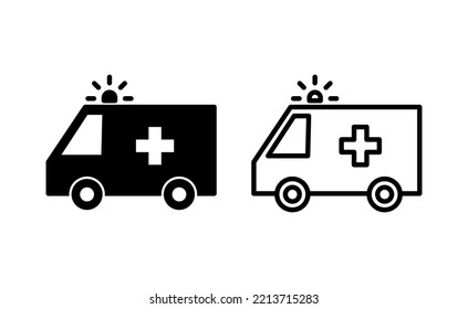 Ambulance icon vector for web and mobile app. ambulance truck sign and symbol. ambulance car