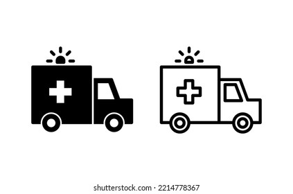 Ambulance icon vector for web and mobile app. ambulance truck sign and symbol. ambulance car
