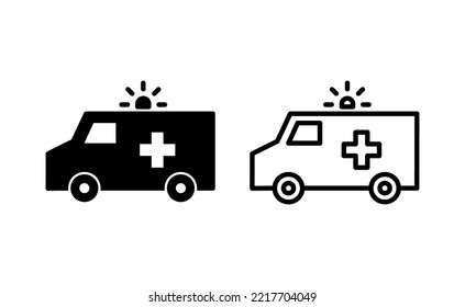 Ambulance icon vector for web and mobile app. ambulance truck sign and symbol. ambulance car
