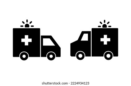 Ambulance icon vector for web and mobile app. ambulance truck sign and symbol. ambulance car