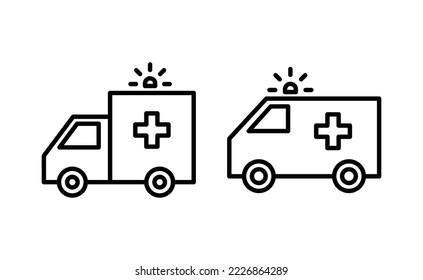 Ambulance icon vector for web and mobile app. ambulance truck sign and symbol. ambulance car