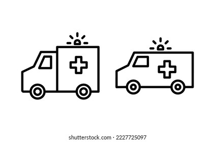 Ambulance icon vector for web and mobile app. ambulance truck sign and symbol. ambulance car