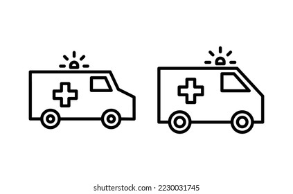 Ambulance icon vector for web and mobile app. ambulance truck sign and symbol. ambulance car