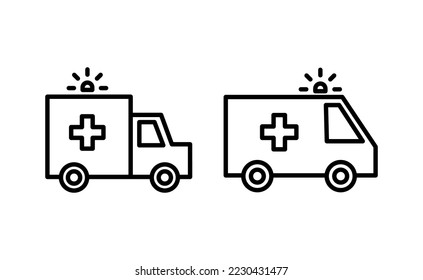 Ambulance icon vector for web and mobile app. ambulance truck sign and symbol. ambulance car