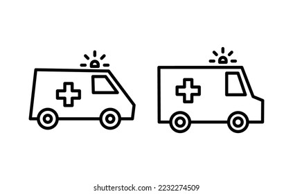 Ambulance icon vector for web and mobile app. ambulance truck sign and symbol. ambulance car
