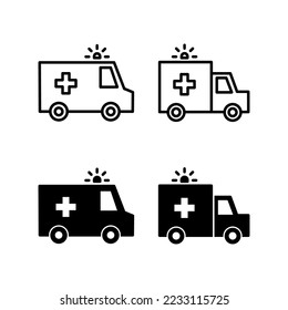 Ambulance icon vector for web and mobile app. ambulance truck sign and symbol. ambulance car