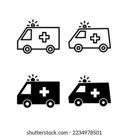 Ambulance icon vector for web and mobile app. ambulance truck sign and symbol. ambulance car