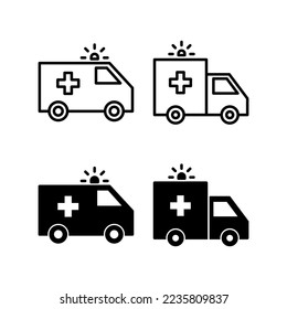 Ambulance icon vector for web and mobile app. ambulance truck sign and symbol. ambulance car