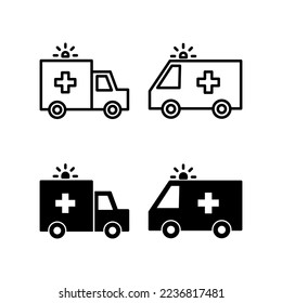 Ambulance icon vector for web and mobile app. ambulance truck sign and symbol. ambulance car