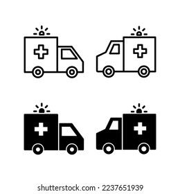 Ambulance icon vector for web and mobile app. ambulance truck sign and symbol. ambulance car