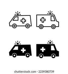 Ambulance icon vector for web and mobile app. ambulance truck sign and symbol. ambulance car